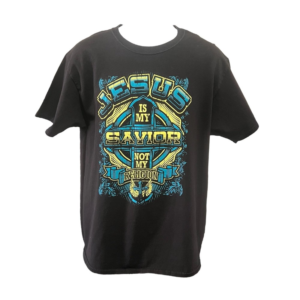 Vintage Jesus Is My Savior Not My Religion Men’s Tshirt Size Large